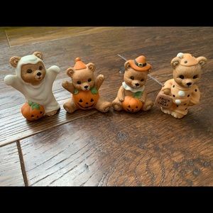 Vintage Rare HOMCO Bears #5311 Set of 4 Halloween Bears Made in Sri Lanka